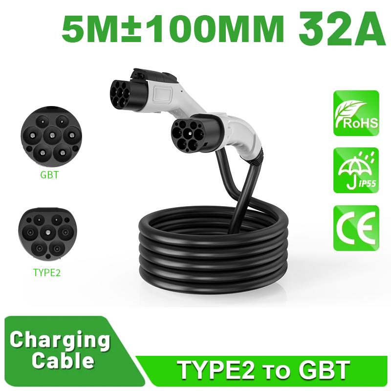 Type 2 to GBT Charging Cable 5m, 22kW (China/GBT)