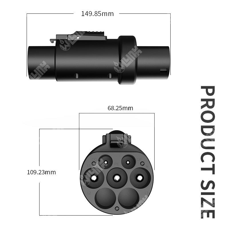 Type 2 to GBT Adapter 7kW with Lock (China / GBT)