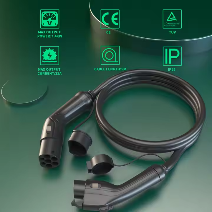 Type 2 to Type 1 Cable 7kW (USA/Korea/J1772)