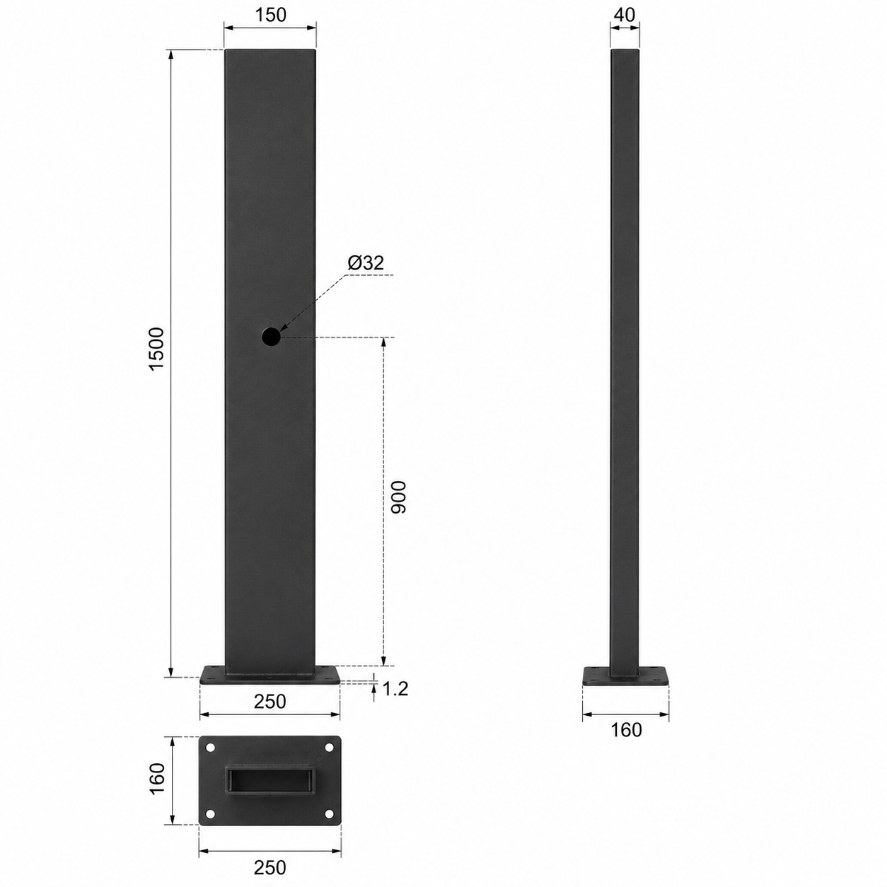 EV Charger Pedestal Stand (Mounting Pole)
