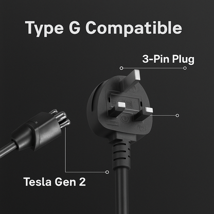 UK Plug 2.3kW for Tesla Charger