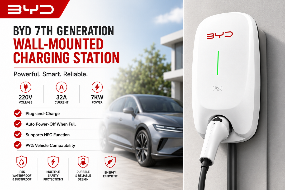 Wall EV Charger 7kW, Original BYD (China/GBT)