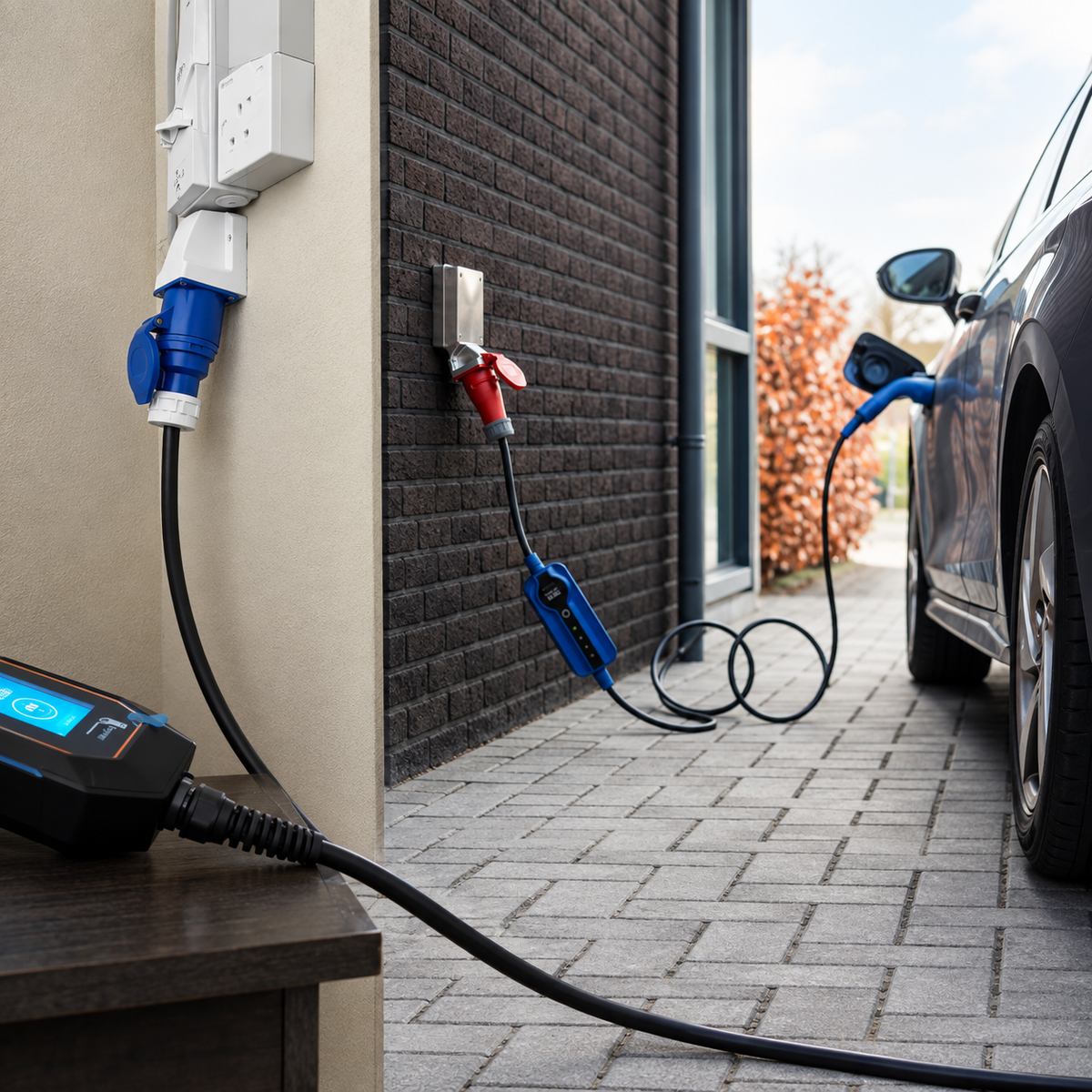 Portable EV Charger Outlet (Gewiss CEE Industrial Wall-Mounting Socket)