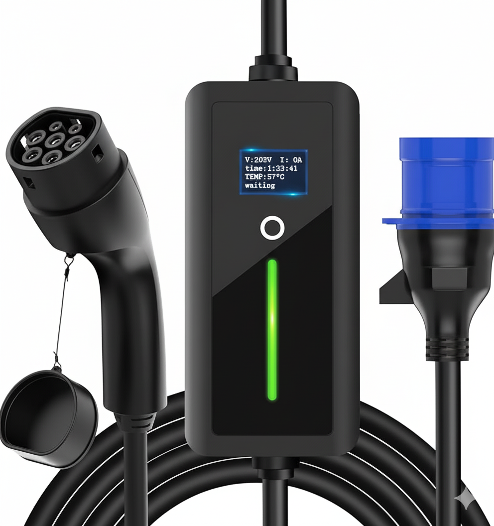 Portable EV Charger 7kW Type 2 | GCC EV | EV For Less UAE – EV FOR LESS ...