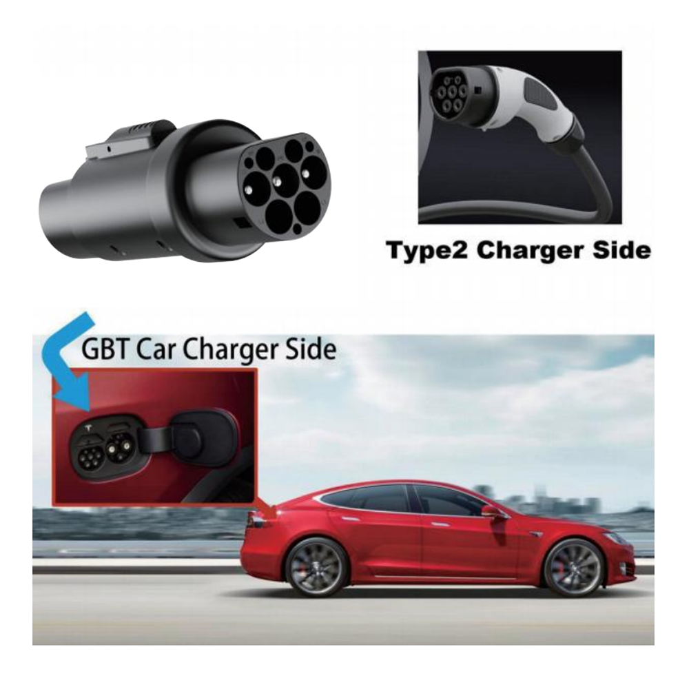 Type 2 to GBT Adapter 7kW with Lock (China / GBT)