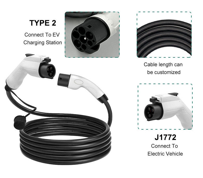 Type 2 to Type 1 Charging Cable 7kW (USA/Korea/J1772)