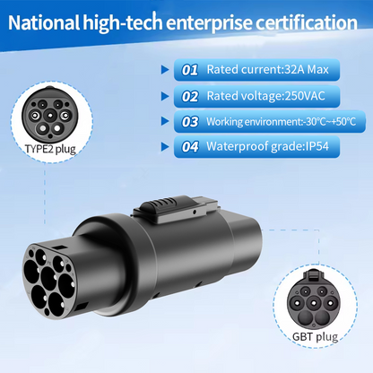 Type 2 to GBT Adapter 22kW with Lock (China EV / GBT)
