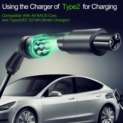 Type 2 to Tesla Adapter 7kW (USA/NACS)